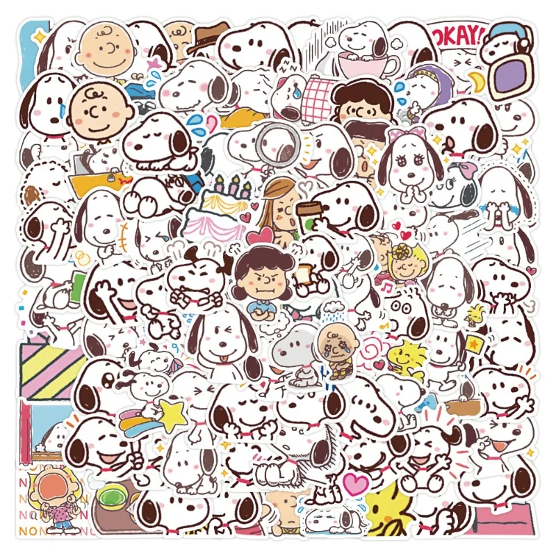 

60pcs/set Cartoon Anime Snoopyed Cute Puppy Decoration Notebook Stationery Handbook DIY Sticker Decorative Daily Necessities