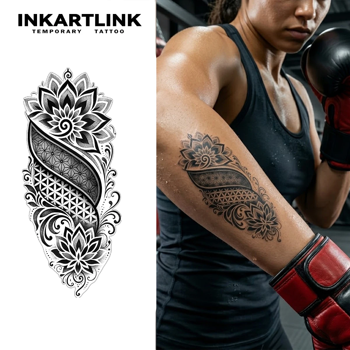 

INKARTLINK Rune Dragon Juice Tattoo Patch Waterproof, Continuous Color Rendering for 1-2 Weeks, Essential for Trendy People