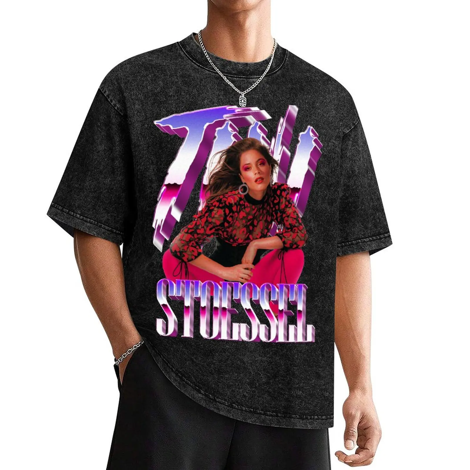 

TINI STOESSEL - synthwave 80s T-Shirt designer shirts plain shirts graphic tees plus size clothes shirts men