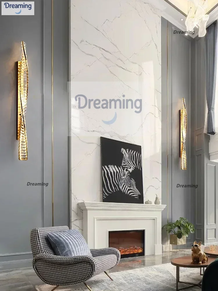 

Duplex floor wall lamp light luxury minimalist living room TV background wall lamp hotel villa hall atmosphere decorative wall