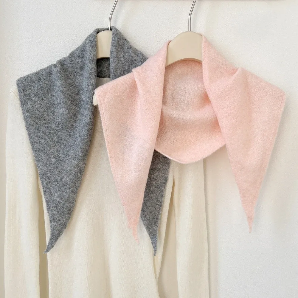 Neck Cover Solid Color Knitted Triangle Scarf Wool Striped False Collar Neck Guard Neck Wraps Cross Scarves Women