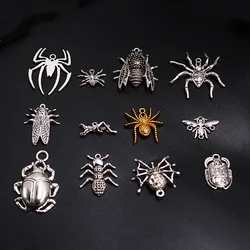 1pack Mixed 3D Insect Flies Scarab Spider Cockroach Locust Mosquito Ant Pendant DIY Charm Hip Hop Jewelry Crafts Making P1007