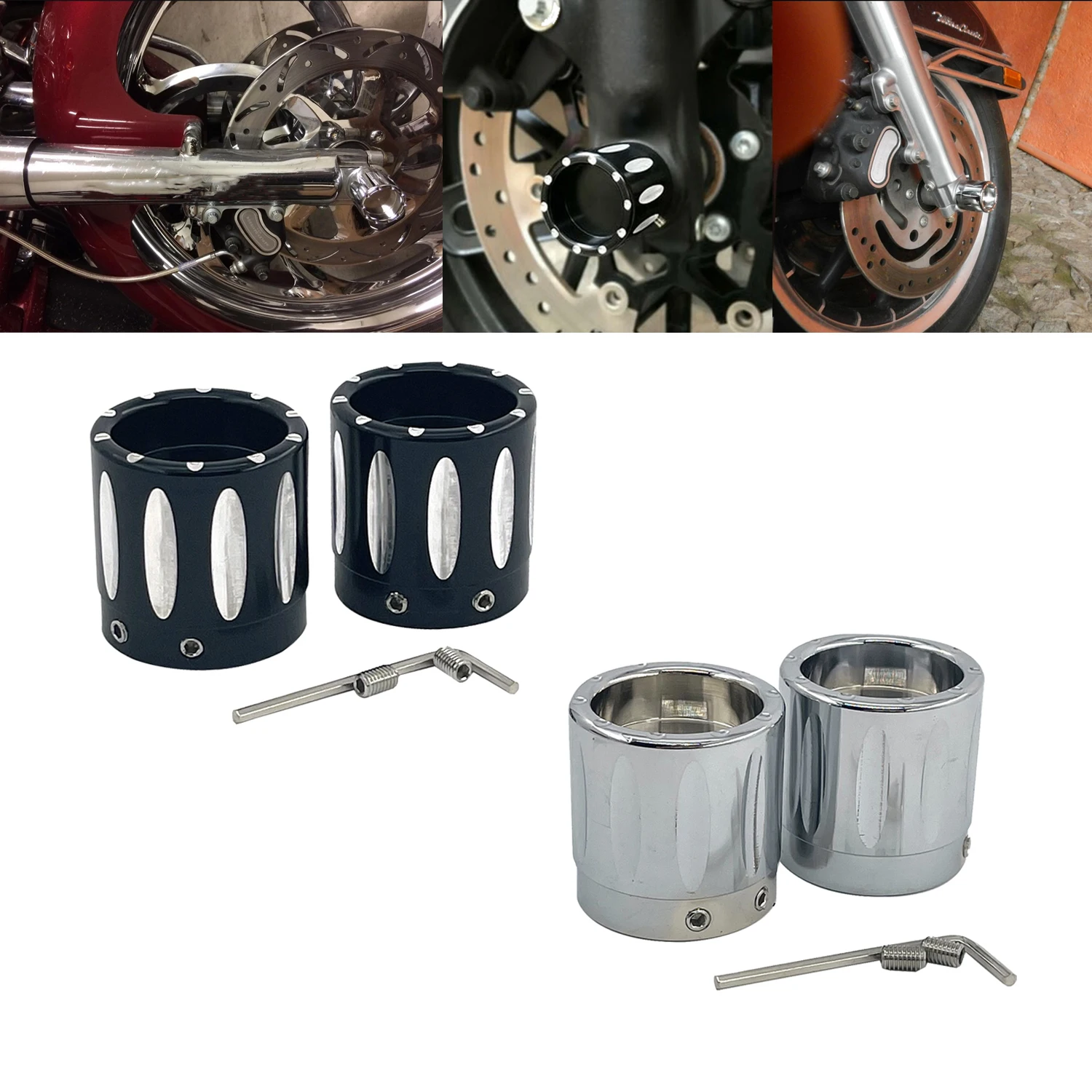 Motorcycle Grooved 29mm Front Axle Nut Cap Cover Fit For Harley Softail Dyna Touring Trike Suzuki Kawasaki