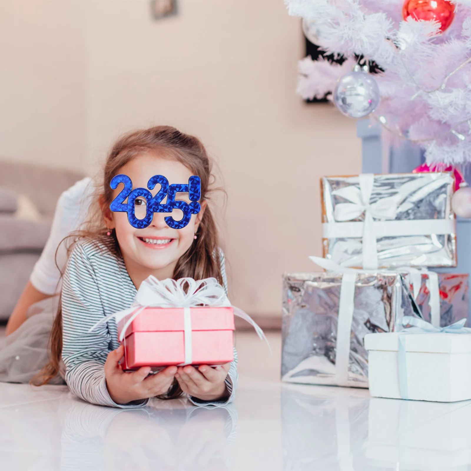 

3 Pcs Glasses New Year Eve Accessories Fake Halloween Happy Party Supplies Glow Christmas Light Favors