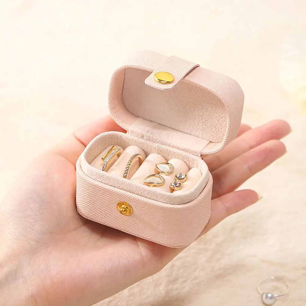 

Mini Jewelry Box Travel Ring Holder Portable Small Finger Ring Storage Case Elegant Organizer Travel Jewelry Case