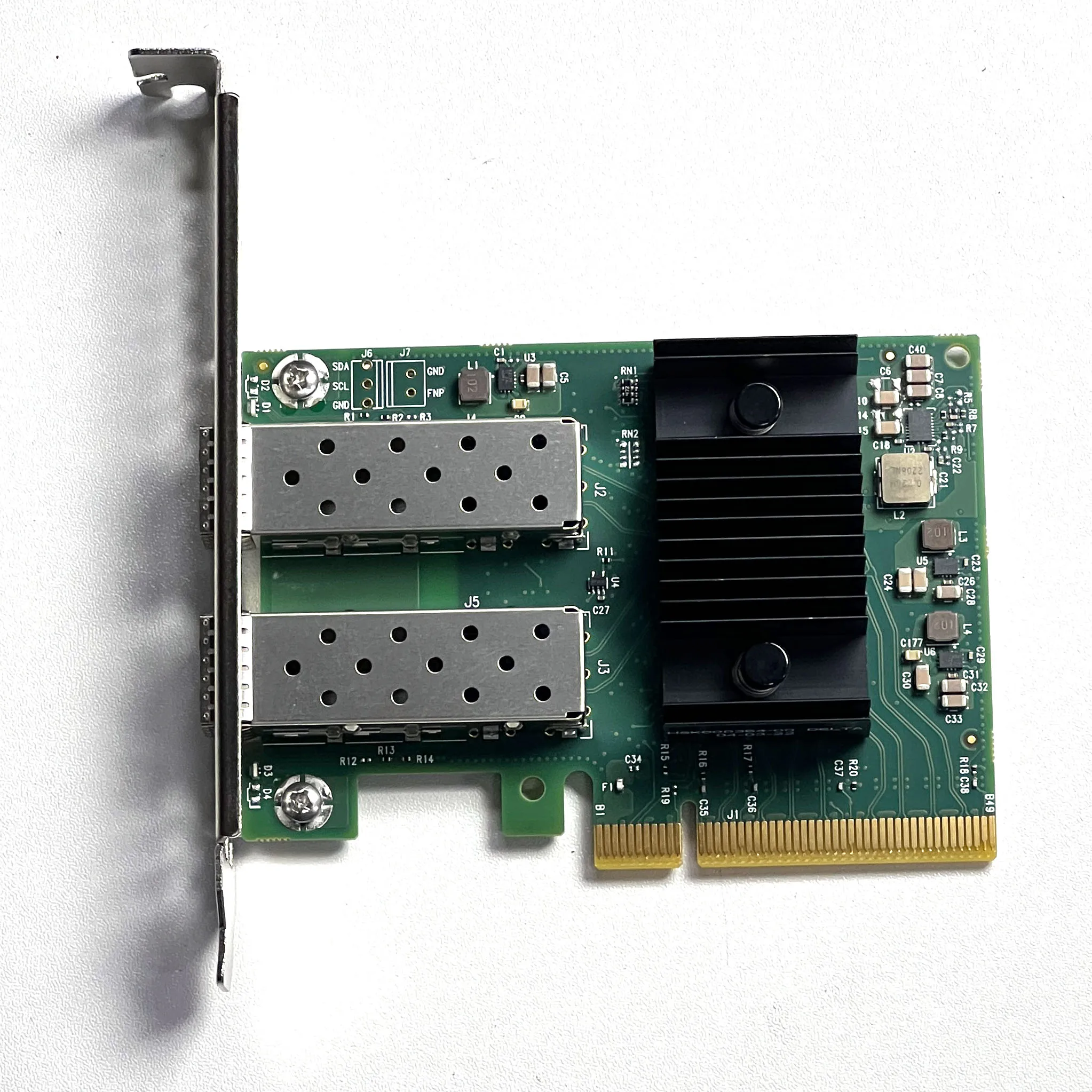 2025 رائجة البيع 25G SFP28 بطاقة شبكة إيثرنت PCIe 4.0X8 2-Port محول سلكي داخلي MCX631102AN-ADAT خادم WiFi SFP Interfa