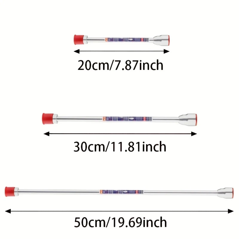 3-Pack Airless Spray Gun Extension Rods (20, 11.8, 7.8 Inches) with Red Protective Cover, Universal Replacement Tool for Airless