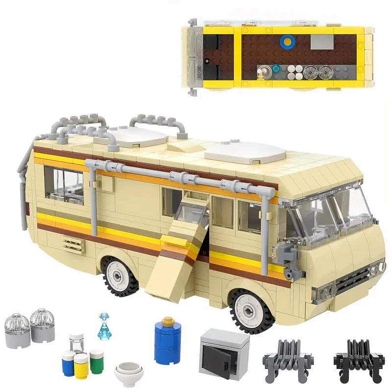 360PCS Break Bad RV Building blocks, Creative Van House Camper Toys Building Kit,DIY Building Set Toy for Kids Adults Halloween