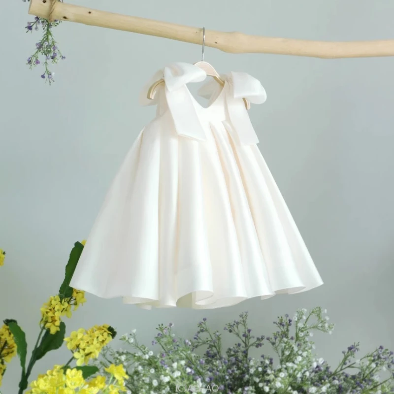 Teen Girl Clothes 2026 White Girls Host Dress Children Gown Costume Kids Summer Performance Outfit Birthday Party Princess Tutu image 5