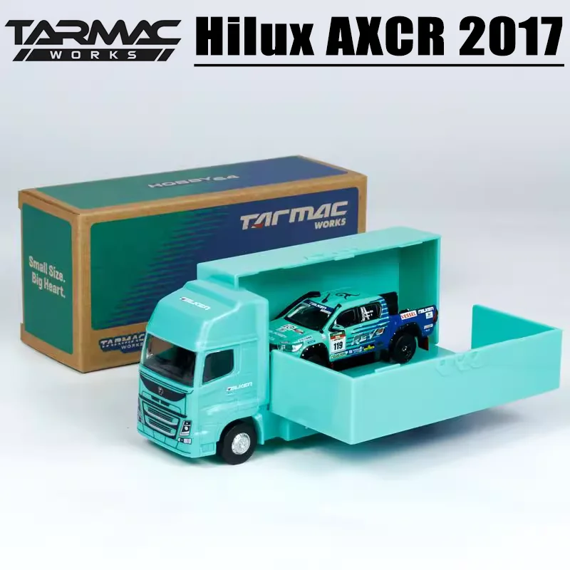 Tarmac Works 1/64 Hilux AXCR 2017 합금 장난감 모터, 다이캐스트 금속 모델 선물