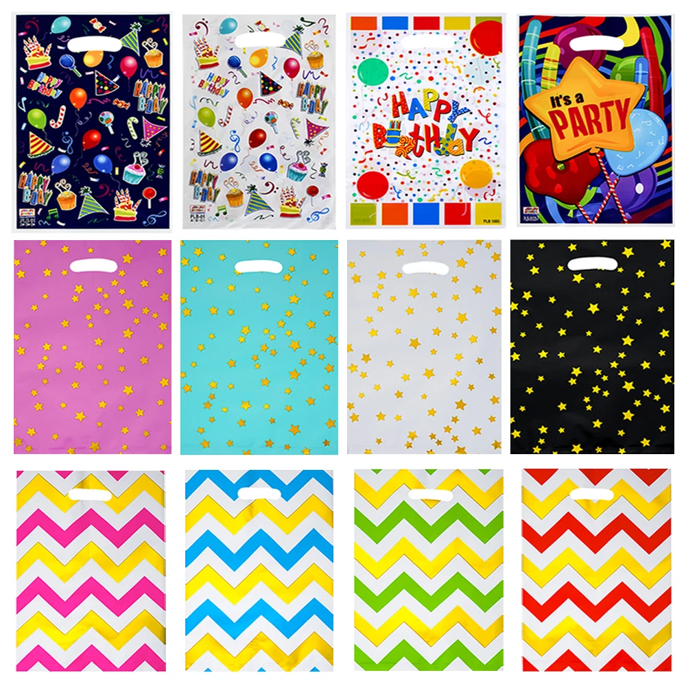 Bolsas de regalo coloridas para niños, bolsas de dulces de cumpleaños, bolsas de embalaje de regalo para aperitivos, bolsa de productos para tienda de embalaje de boda y fiesta, 10/30 Uds.