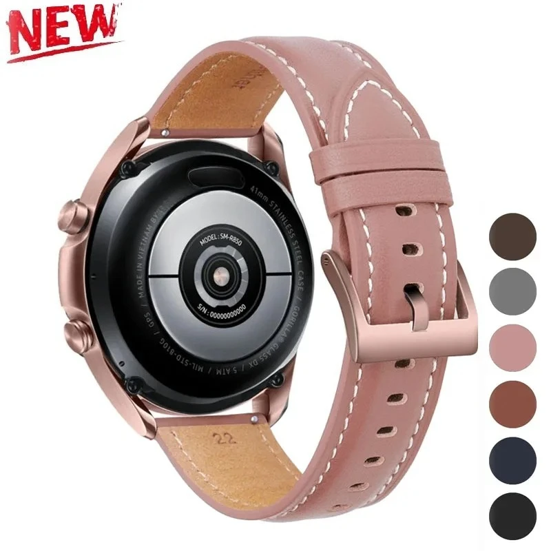 20mm 22mm Lederarmband für Samsung Galaxy Watch 3 41 45mm Active 2 Gear S3 Armband für Huawei Watch GT2 46mm Ersatzband