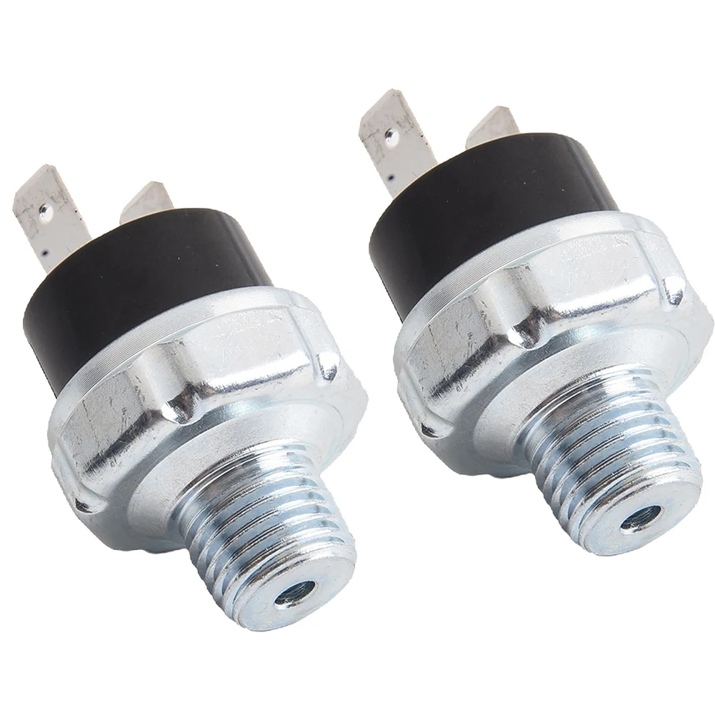 70-100PSI Air Compressor Pressure Switch 1/4 NPT 12V 24V Silver Aluminum Alloy For Train Air Suspension Control Valve 2pcs