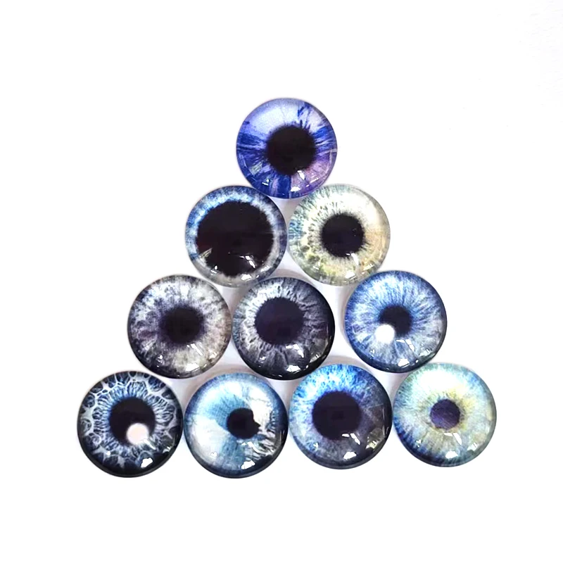 20Pcs Zilver Glas Poppen Ogen Kinderen Speelgoed Dinosaurus Dier Ogen Gem Diy Ambachten Oogbollen Accessoires 8-20Mm