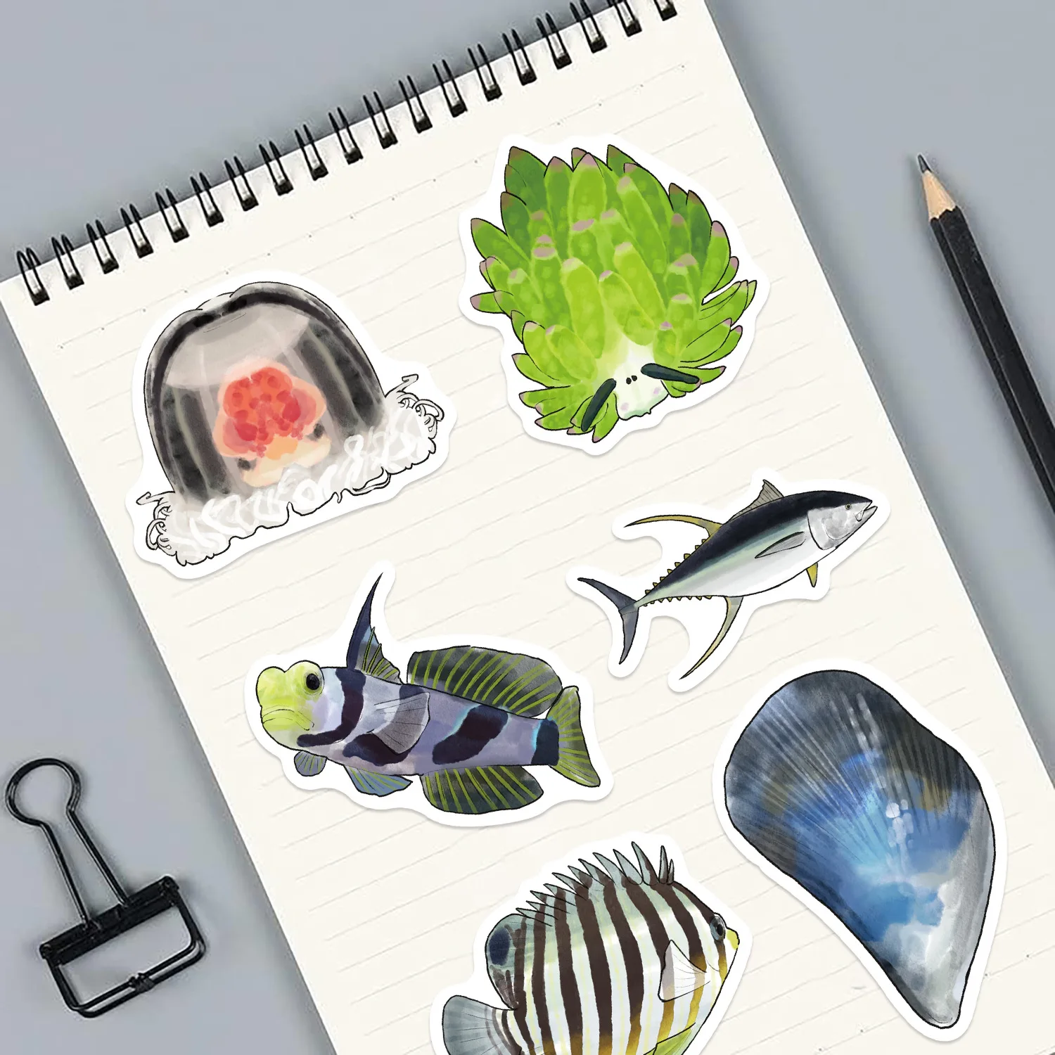 10/50 قطعة الحيوانات البحرية الكتابة على الجدران ملصقات الكرتون أنيق رائعة ل سجل القصاصات حقيبة السفر DIY بها بنفسك الشارات الجمالية الهدايا الإبداعية