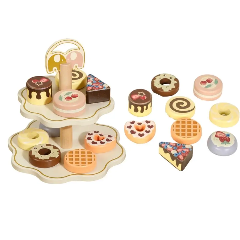 Drewniany Zestaw do Popołudniowej Herbaty Zabawka Wczesna Edukacja Symulacja Zestaw Herbaciany Zabawka DIY Miniaturowy Montessori Zestaw Kuchenny do Udawania