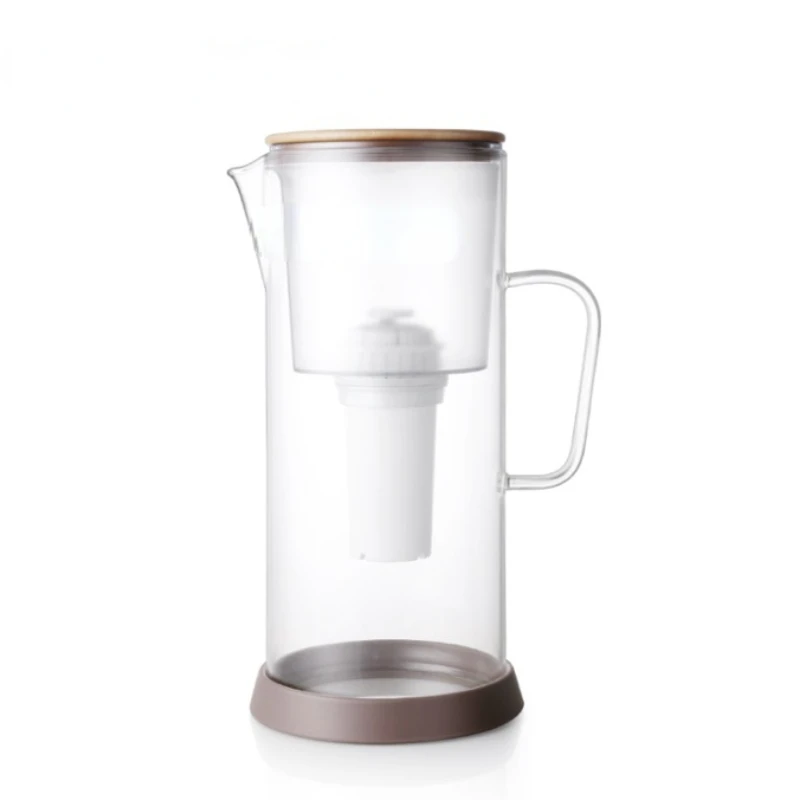 

2022 High Quality Glass Alkaline Water Filter Pitcher Jug For Home WIth Bamboo Lid And Certified Filters And Cartridges