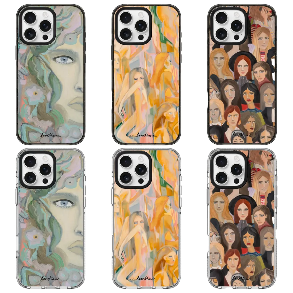 

Girl Painting 2.0 Acrylic Black White Border Magnetic Phone Case Cover for IPhone 17 16 15 14 13 12 Pro Max Case