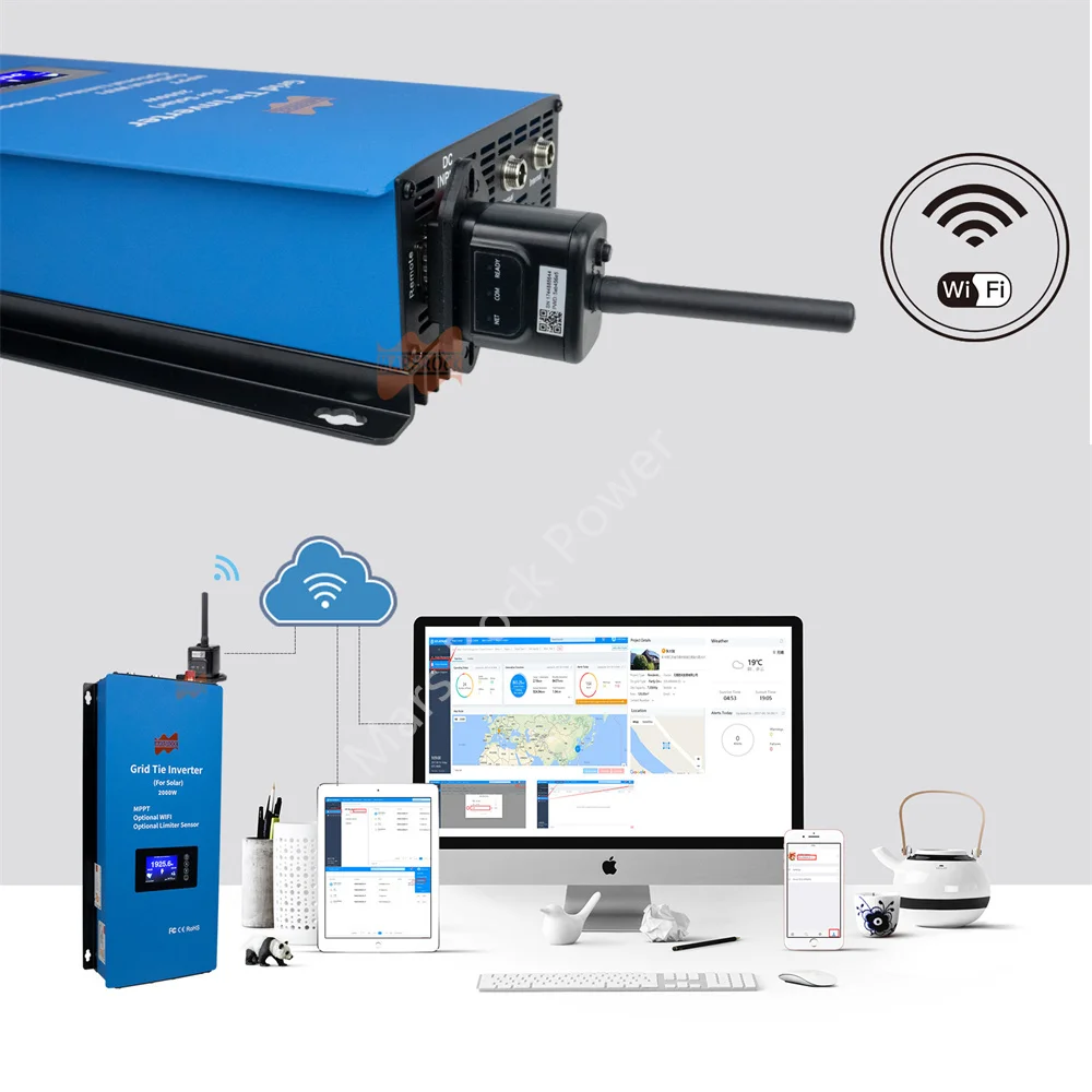 Imagem -05 - Inversor de Gravata Mars Rock-grid Microinversor Solar Mppt Sensor Limitador Eletrodoméstico dc 48v ca 230v 240v 2000w