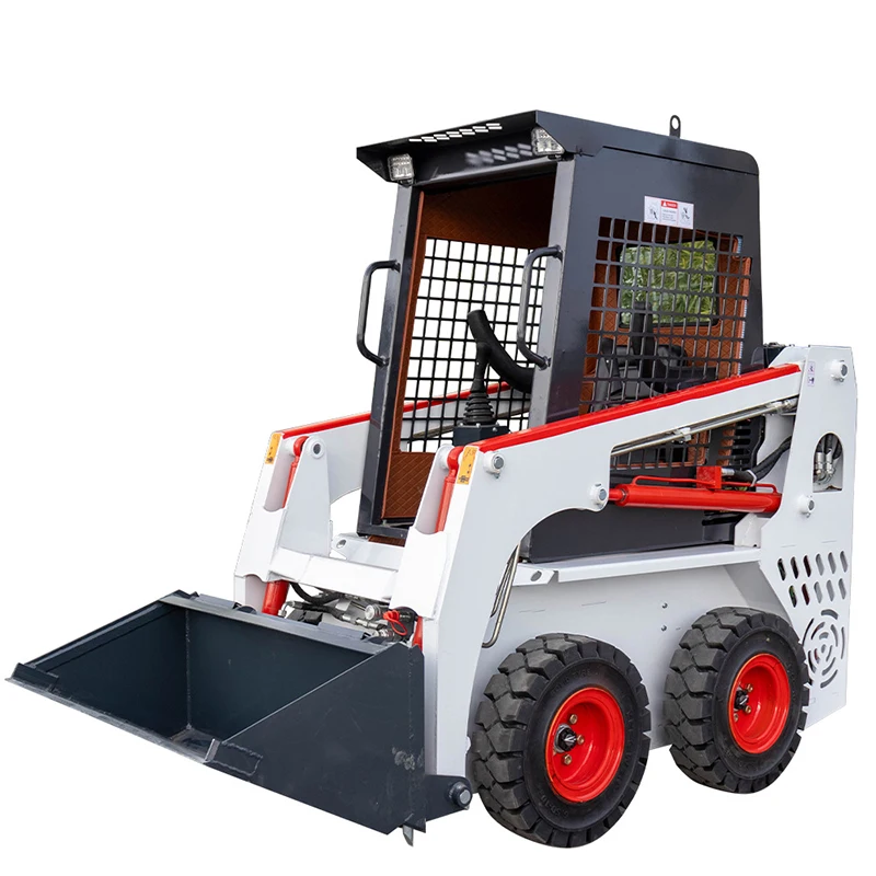 Construction Demolition Mini Loader Wheeled Bucket Loader Agricultural Skid Steer Loader Farm Handling Micro Loader(Customized)