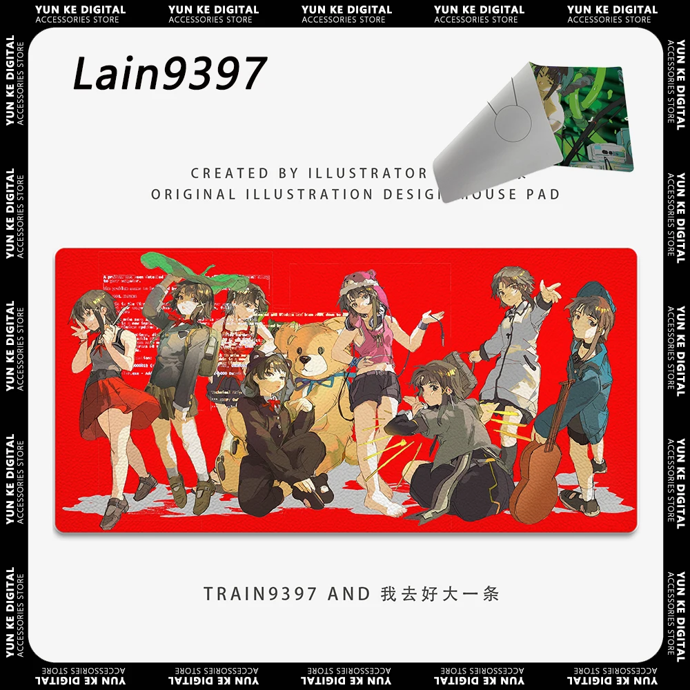 

Lain9397 Mousepads Original Illustration 300x600mm Leather Non-Slip Gaming Mousepad E-sports Gaming Accessories Office Gift