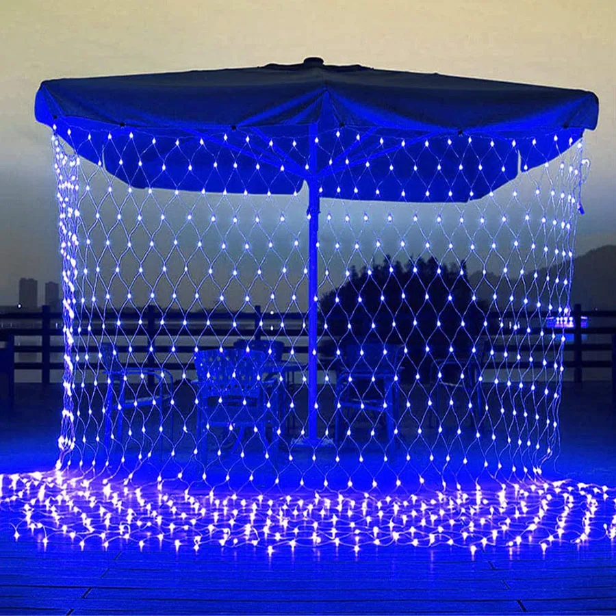 3X2/3X3M Christmas Garland String Lights Outdoor Net Mesh Light Christmas Net Light 8 Modes for Wedding Garden Lawn Bushes Decor