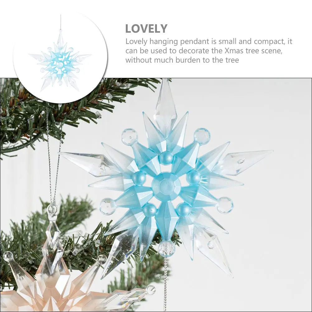 Christmas Ornaments Rhinestone Snowflake Novelty Holiday Decorations Hanging Frosted Office