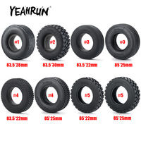 YEAHRUN 22/25/28/30mm Rubber Tyres Wheel Tires for Tamiya 1/14 RC Trailer Tractor Truck Front & Rear Wheel Rims Accessories Part