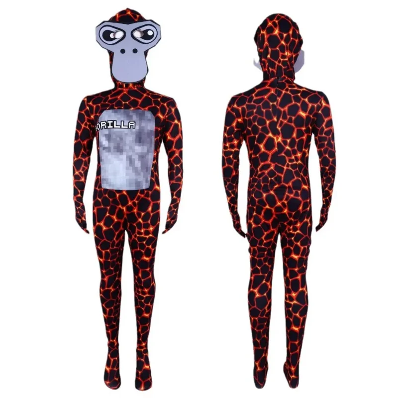 VR Game GGorilla Tag Monke Monkeys Kids Boy Girl Kawaii Halloween حفلة عيد ميلاد زي تنكري مع قناع/T/بدلة صيفية