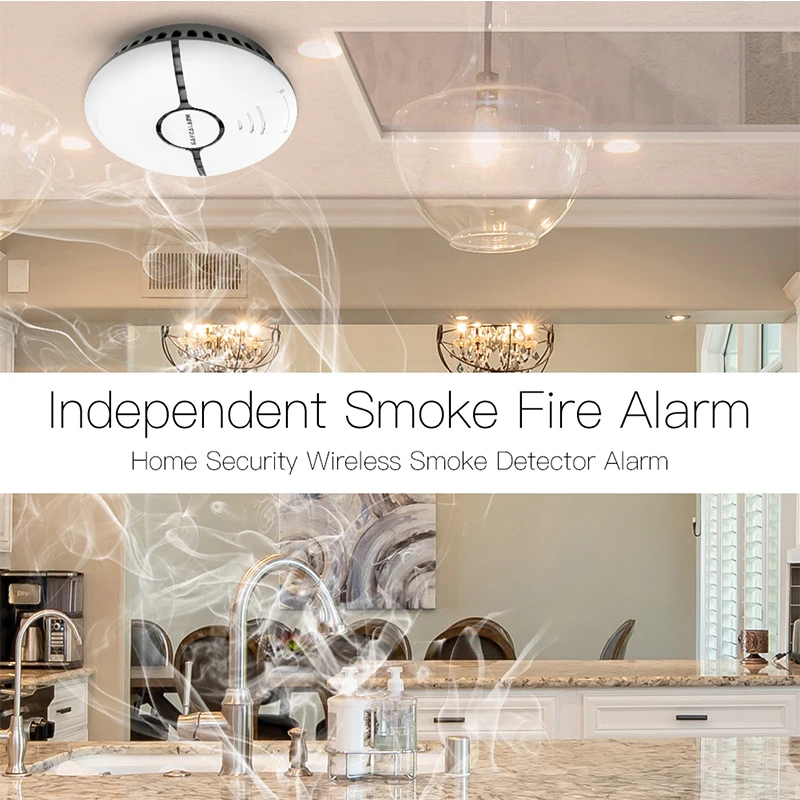 Wifi Smart Rook Fire Alarm Sensor Detector Home Security Systeem Batterij-Power Alarm Draadloze Smart Leven Tuya App Remote controle