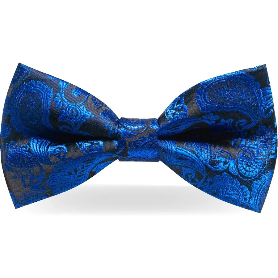 Elegante pajarita preatada de Cachemira y gemelos cuadrados de bolsillo, conjuntos de alfileres de solapa para hombres, 4 Uds., accesorios de ropa Formal de lujo perfectos