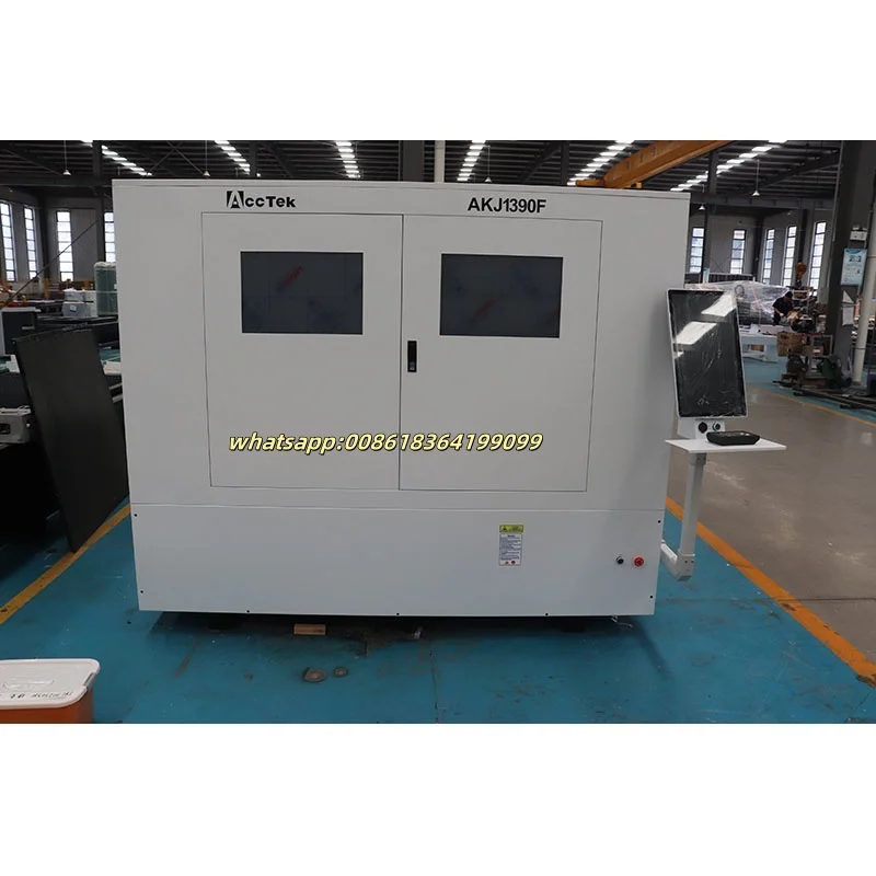 Small 1390 Precision Fiber Laser Cutting Machine 1.5kw 2kw 3kw Metal Aluminum Brass Cutter with Ful Enclosed Cover