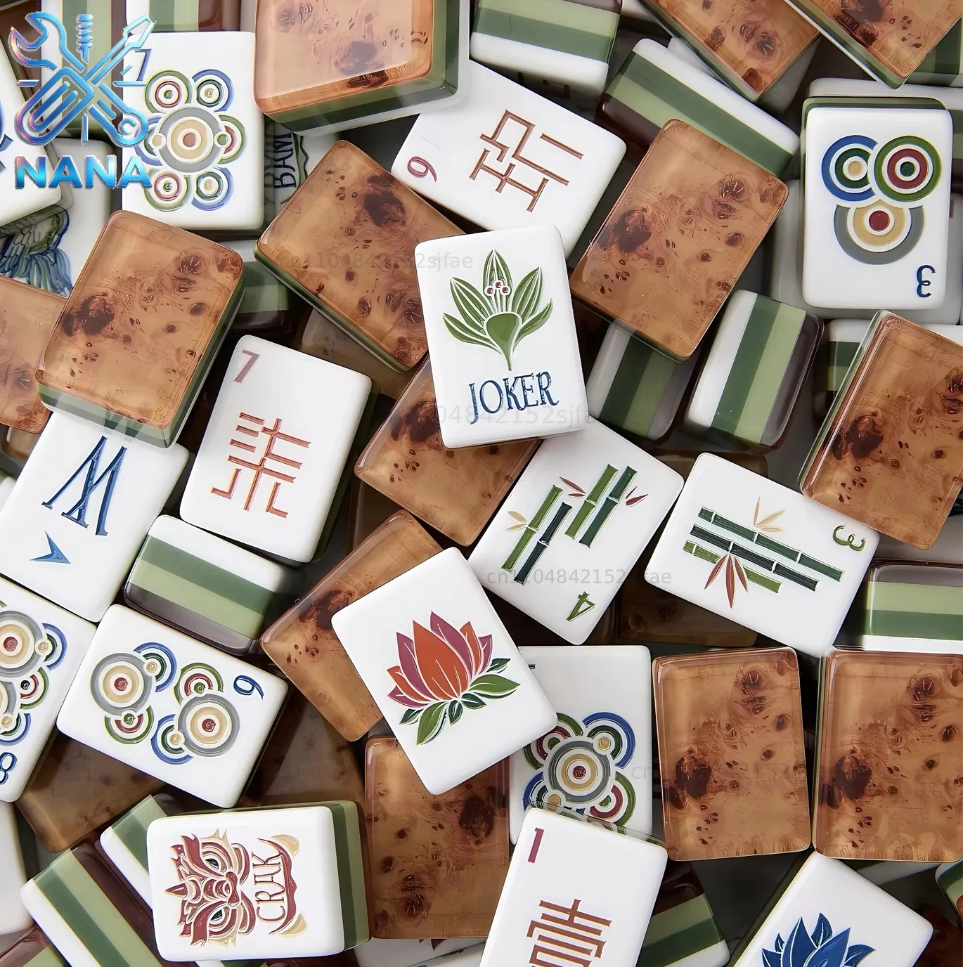Customize 4-Layer Wood Grain Expertly Crafted Acrylic American Mahjong Set with 160 Tiles for Gathering