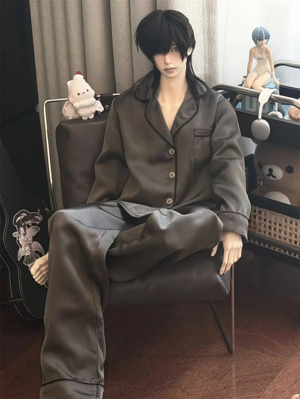 ID75 Pyjamas Vielseitiger, entspannter, mehrfarbiger Pyjama Spot-Inventar Unisex-Langarm-Set Loungewear BJD-Kleidung Puppenzubehör