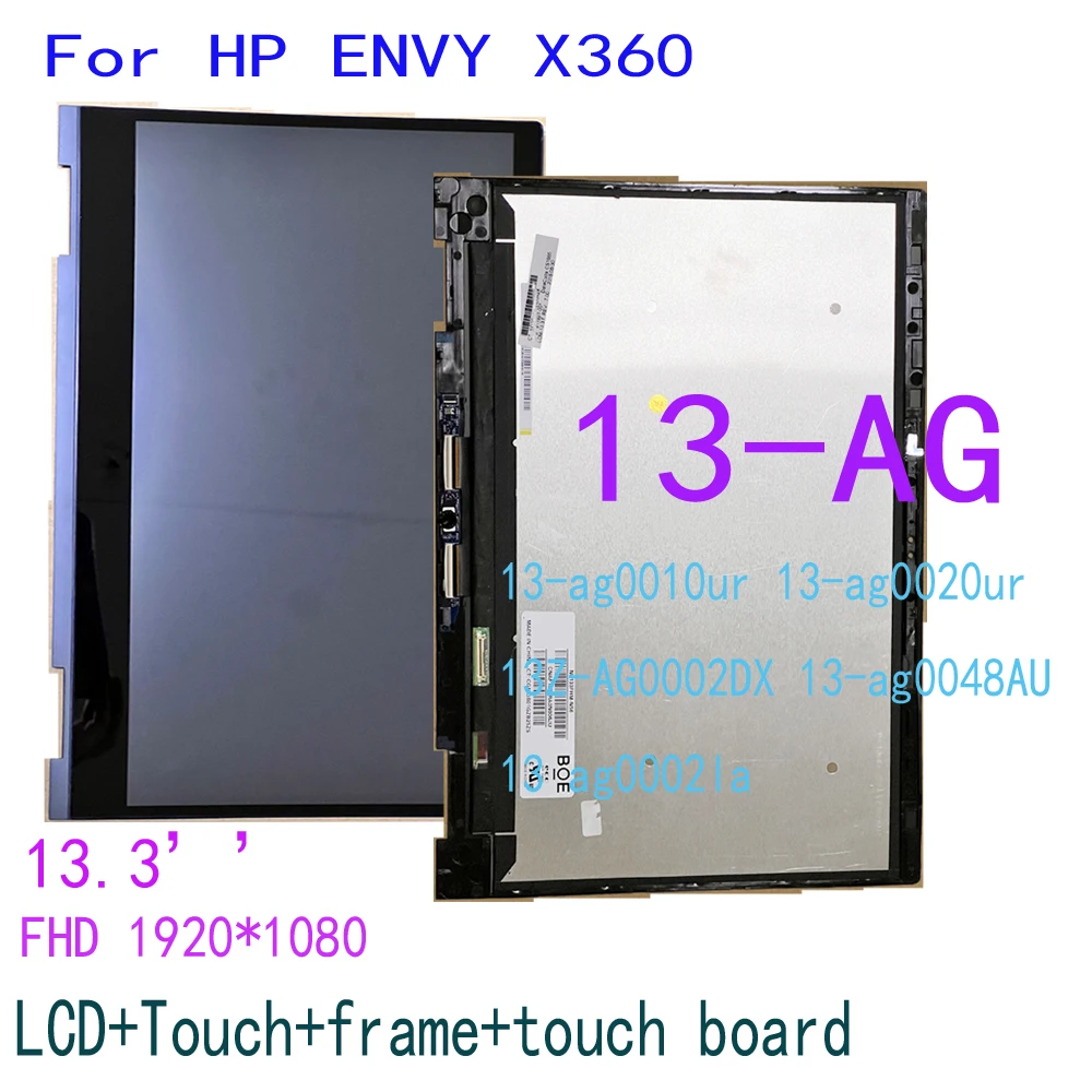 13.3’’ LCD For HP ENVY X360 13-AG 13Z-AG0002DX 13-ag0048AU 13 ag0002la LCD Display Touch Screen Digitizer Assembly Replacement