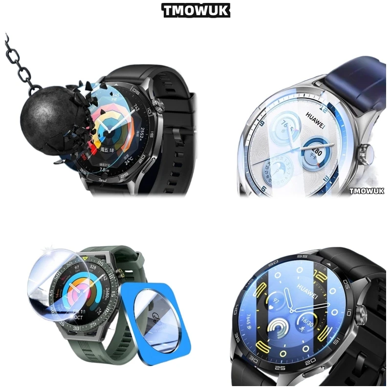 

For Huawei Watch GT5 GT4 GT3 GT2 Pro GT, Scratch-Free Tempered Glass, Quick Fix Attachment.