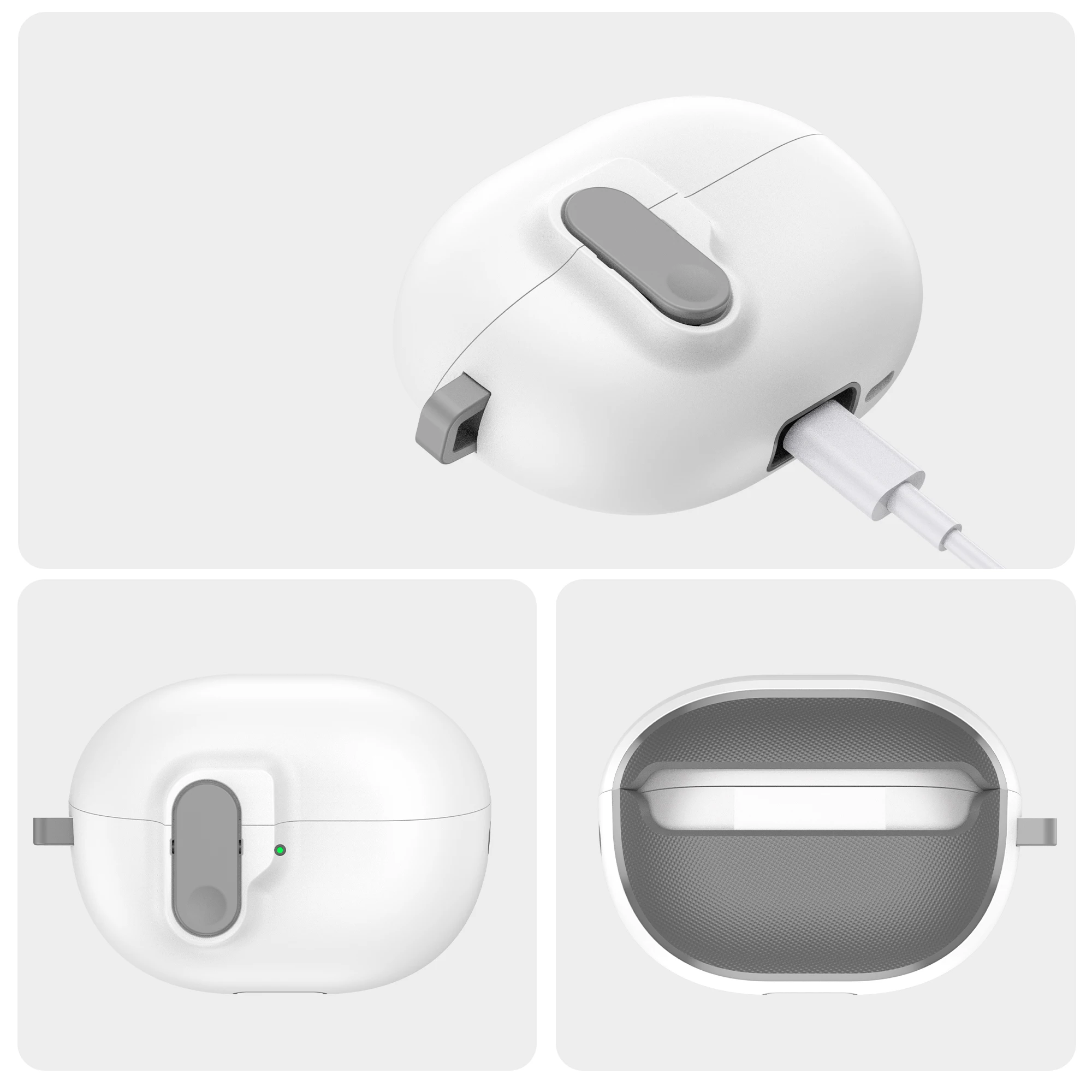 غطاء قفل أمان لهاتف هواوي freebuds Pro 4/3 حافظة رقيق رمادي صلب حافظة بلوتوث لاسلكية فاخرة لسماعات freebuds Pro 4/3