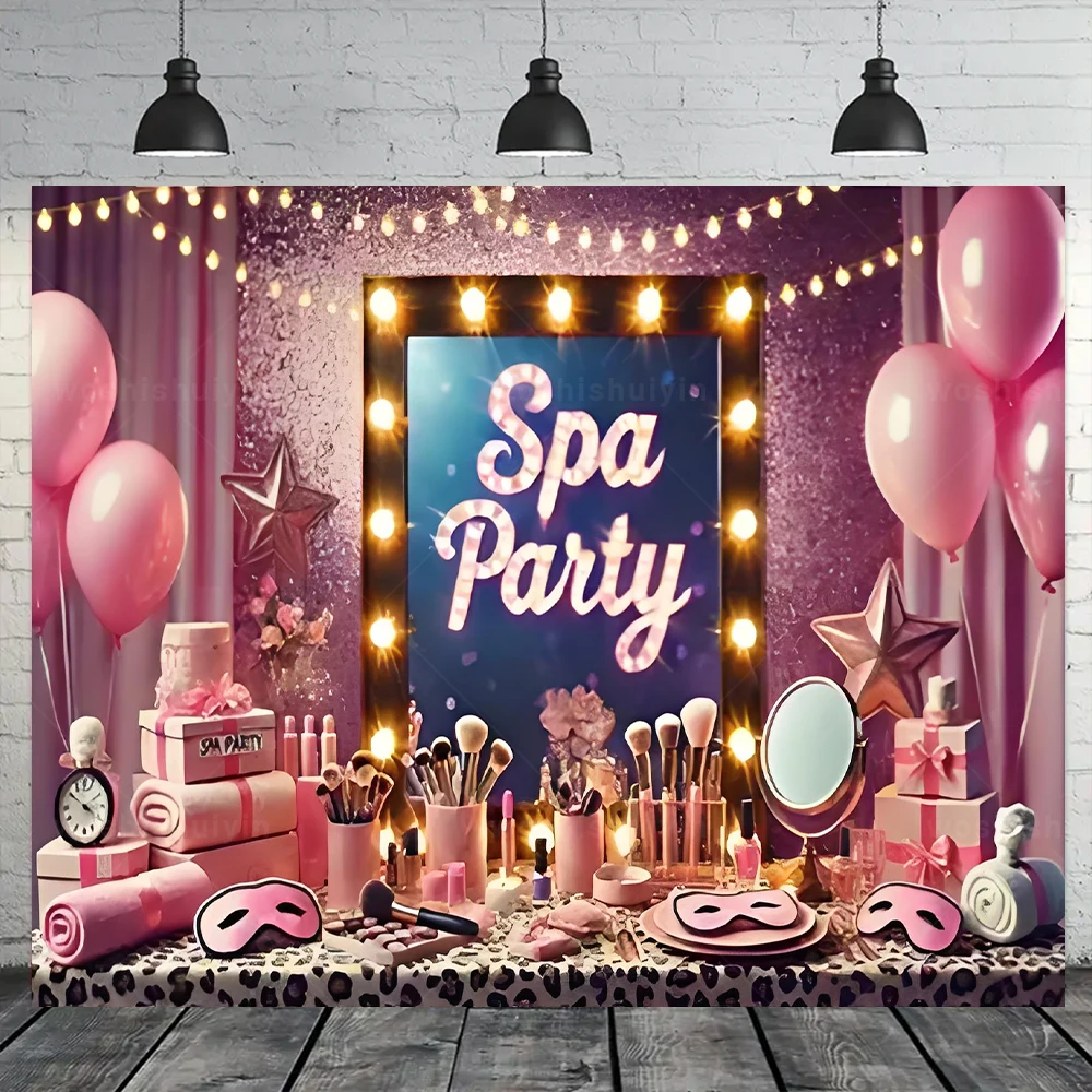 الوردي الجمال ماكياج سبا حفلة عيد ميلاد راية خلفية لوازم الديكور السيدات مثير الكبار الفتيات خلفية استوديو الهدايا الدعائم #3