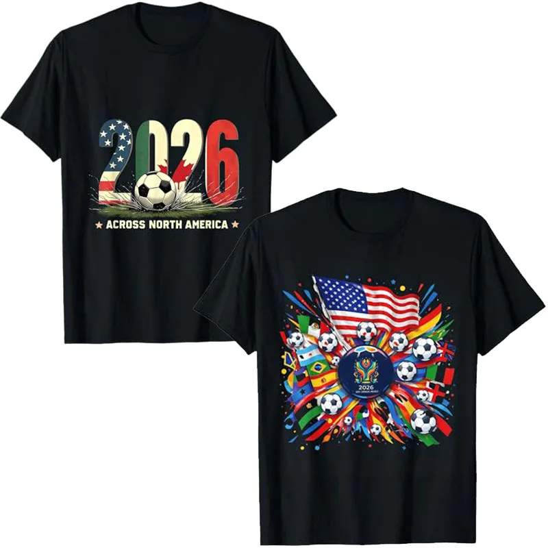 Camiseta de Fútbol Vintage 2026 para Fanáticos del Fútbol de América del Norte, Camiseta de Fútbol de EE. UU., Canadá y México 2026, Ropa de Verano para Fanáticos, Moda Urbana
