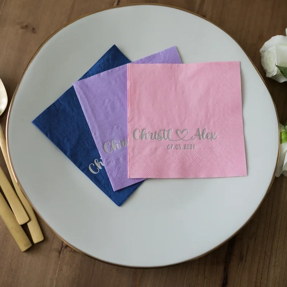 50 pcs Custom Napkins,cocktail napkins,Personalized Napkins,Event Favors,Party Napkins,Wedding napkins,Bridal Shower