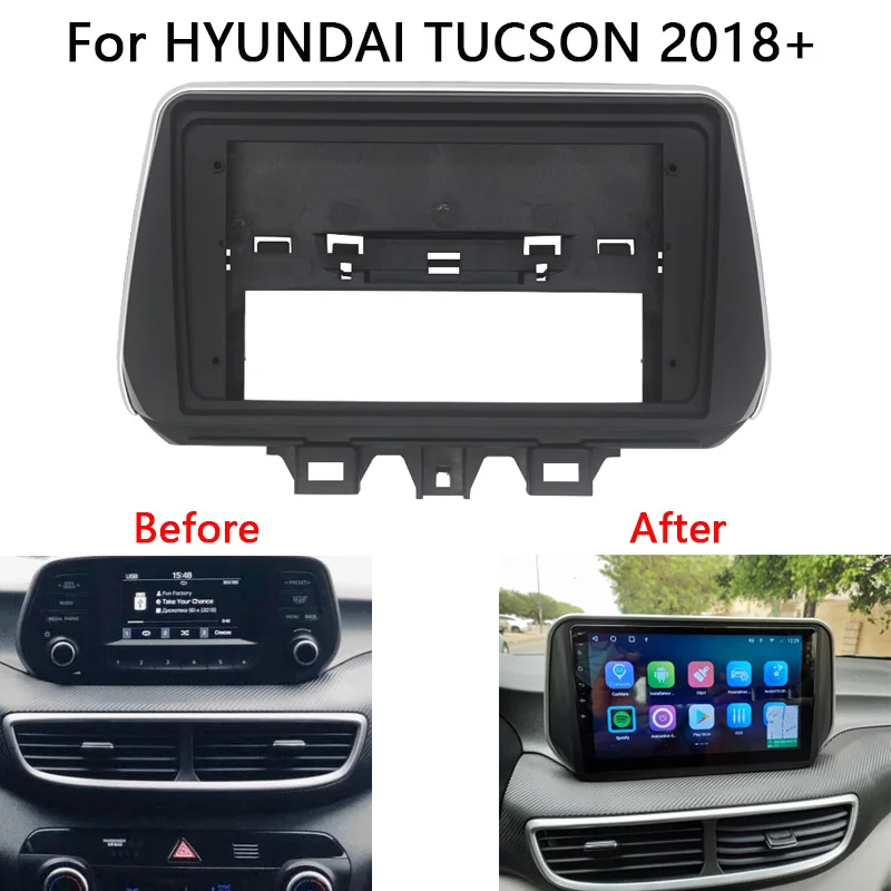 

2 Din автомобильный радиоприемник Fascia Для HYUNDAI TUCSON 2018 2019 2020 комплект рамок Автомобильная стерео панель ободок Лицевая панель Крышка