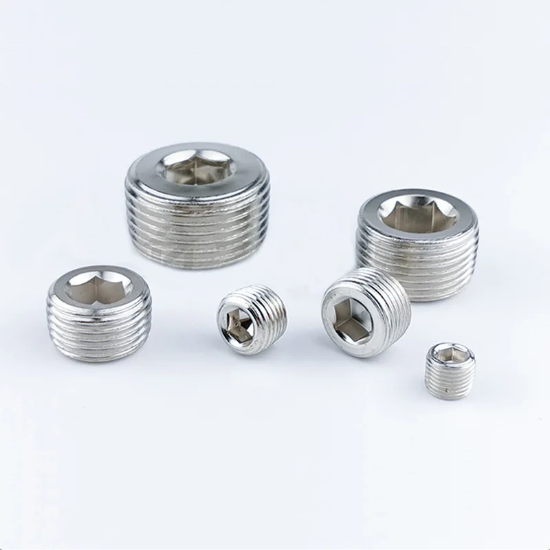 Pneumatic Fitting Air Connector Hexagon Socket Plug Stuffy Head Sealing Ring External Thread Teeth G1/8 G1/4 G3/8 G1/2 G3/4 G1