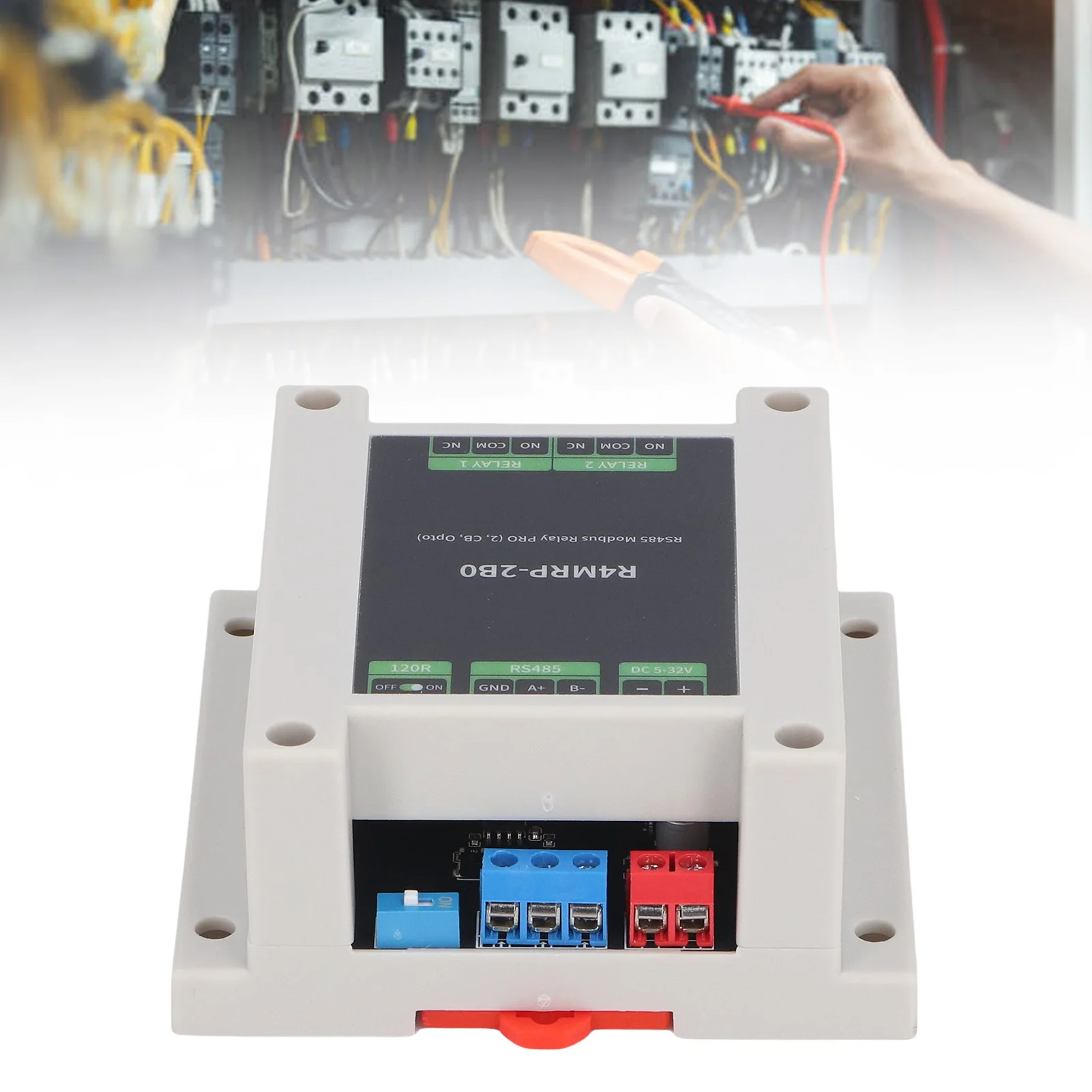 وحدة التتابع الصناعية 2 قنوات Optocoupler عزل RS485 واجهة للاتصالات Modbus RTU