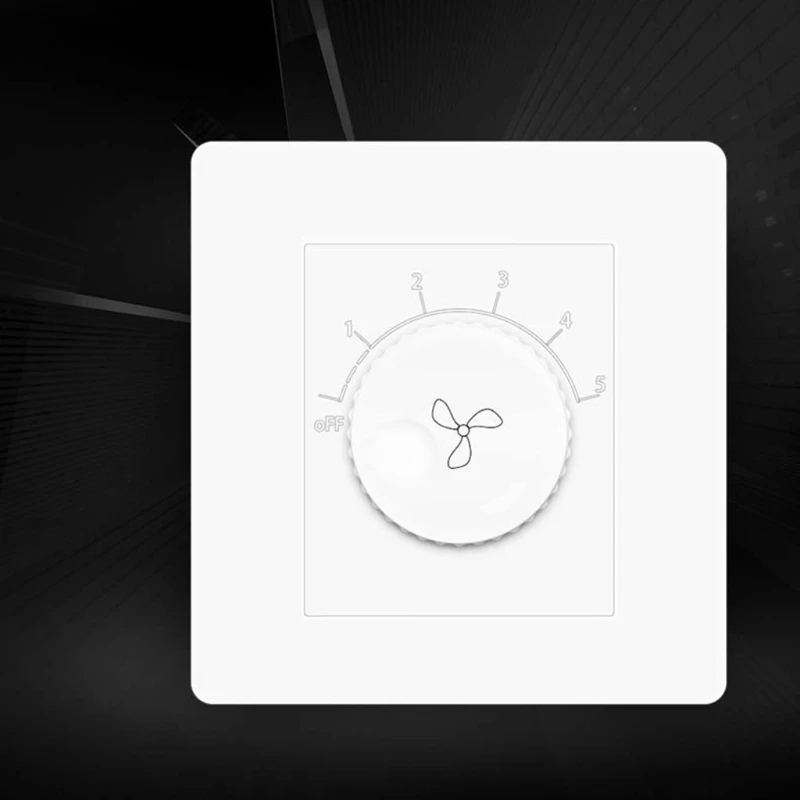 أداة ضبط سرعة التحكم في الحائط ذات السرعة المتغيرة لمروحة السقف الكبيرة، التحكم في مقبض القرص، تركيب بسيط بدون دروبشيبينغ