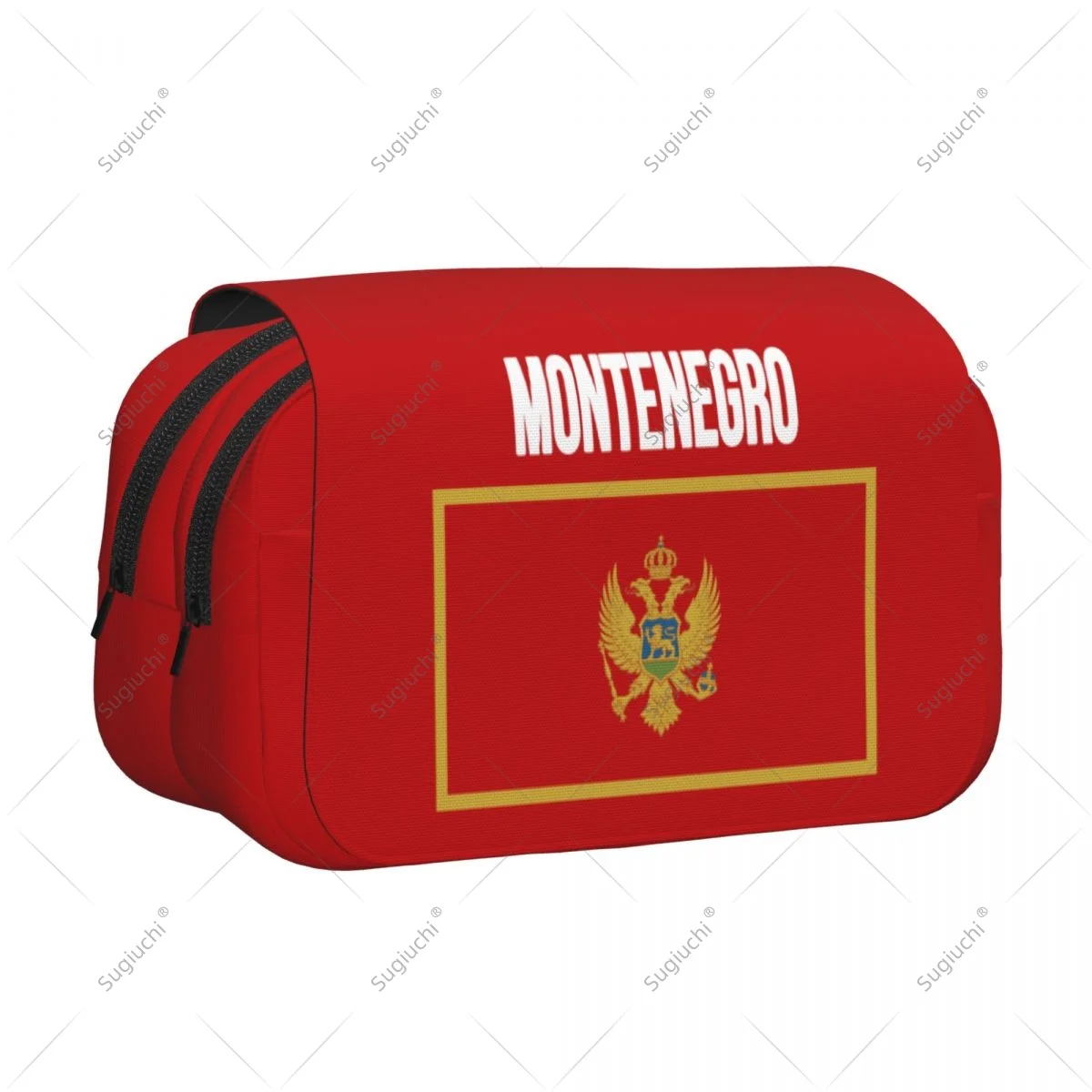 Pencil Case Scissors Bags 3D Montenegro Flag Double-layer Oxford Cloth Stationery Storage Pen Box Case