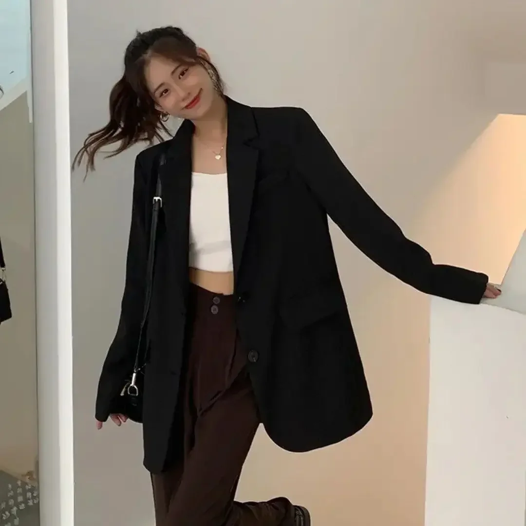 Frauen Mantel Blazer Solide Oberbekleidung Langarm Hohe Qualität Koreanischen Stil Outdoor-Mode Weibliche Graben Mäntel und Jacken