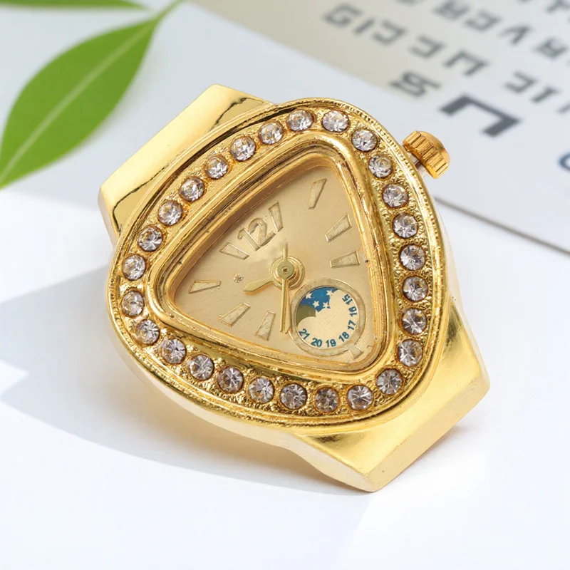 

Stainless Steel Glass Mini Ring Watch Unisex Casual Finger Watch Delicate Design Decorative Dial Durable Comfortable Gift