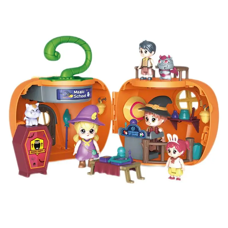 

Small Doll House Pumpkin Doll Houses Portable Toy Castle Tiny Home Fairy Miniature Kit Creative Room Decor For Desk Bedside