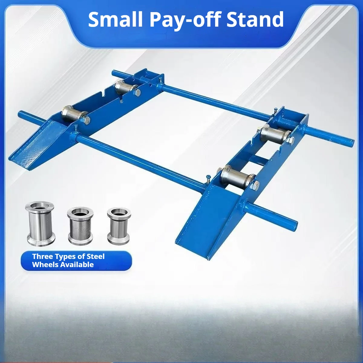 Portable Horizontal Cable Pay-off Rack With Steel Wheel Optical Fiber Wire Reel Dispenser