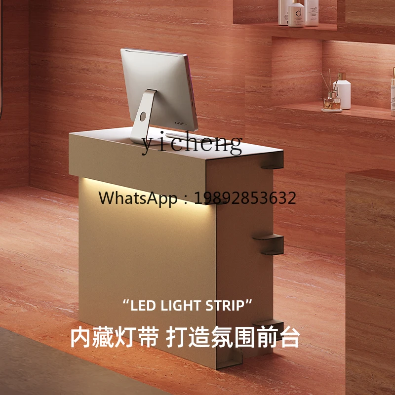 LYY Front Desk Reception Desk Modern Simple Creative Small Exhibition Activities Cashier Bar Corrugated Paper